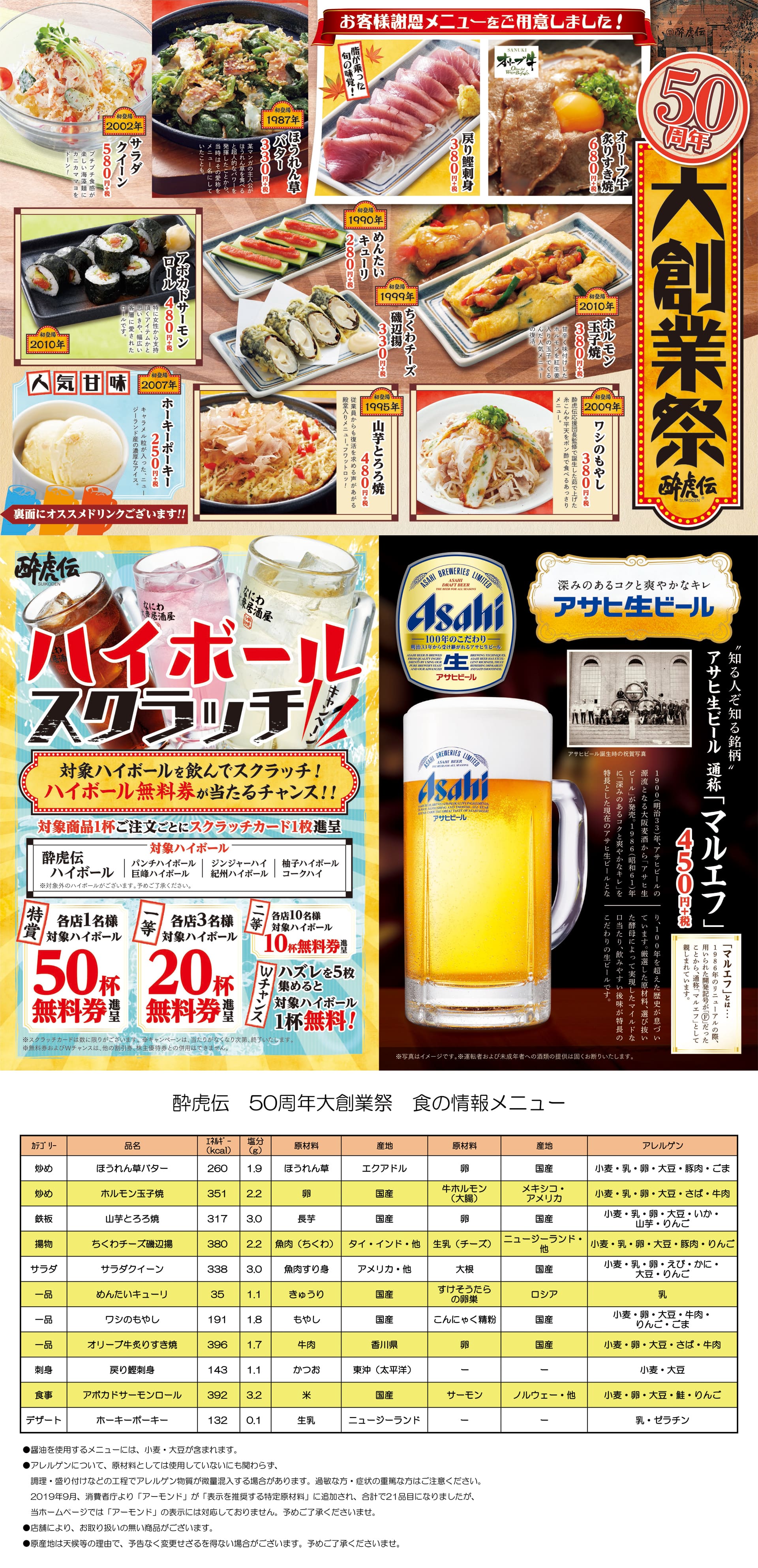 酔虎伝「５０周年大創業祭」